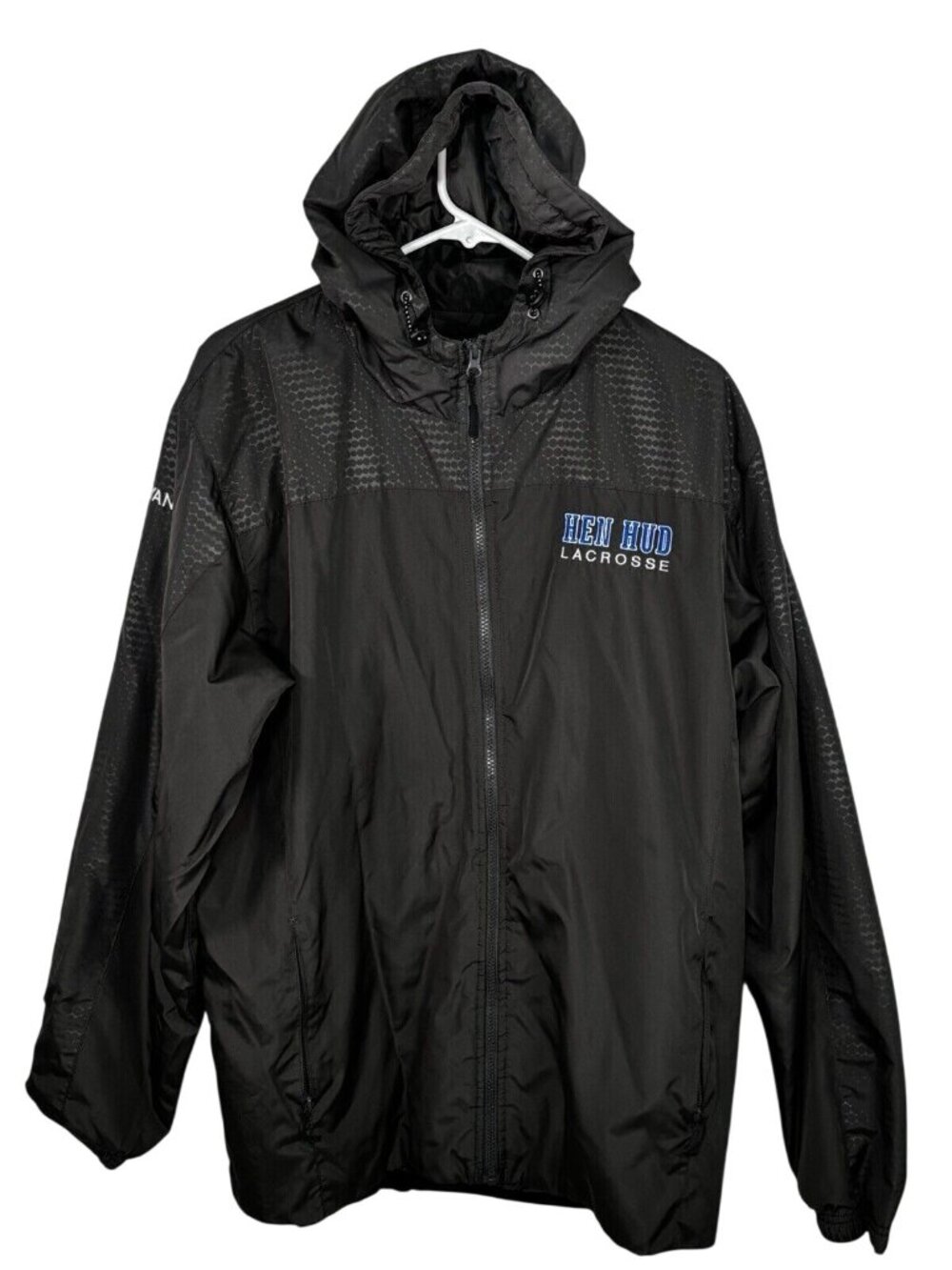 Holloway Windbreaker Zip Hooded Jacket Color Black Size Large
